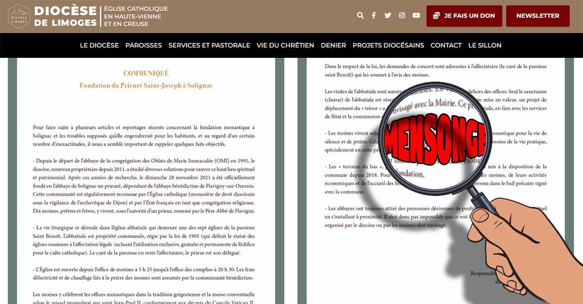 Communiqué du diocèse : circulez y'a rien à voir...