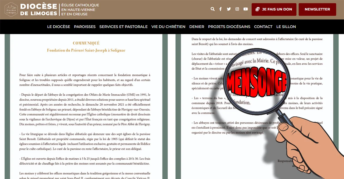 Communiqué du diocèse : circulez y'a rien à voir...