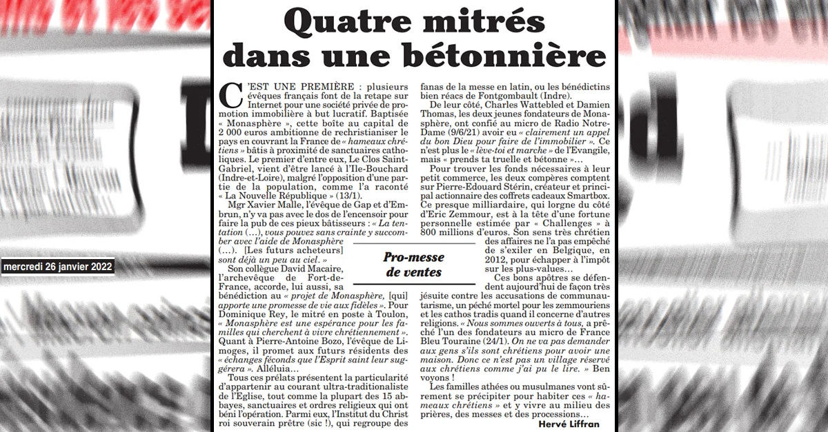 Monasphère dans le Canard Enchainé.