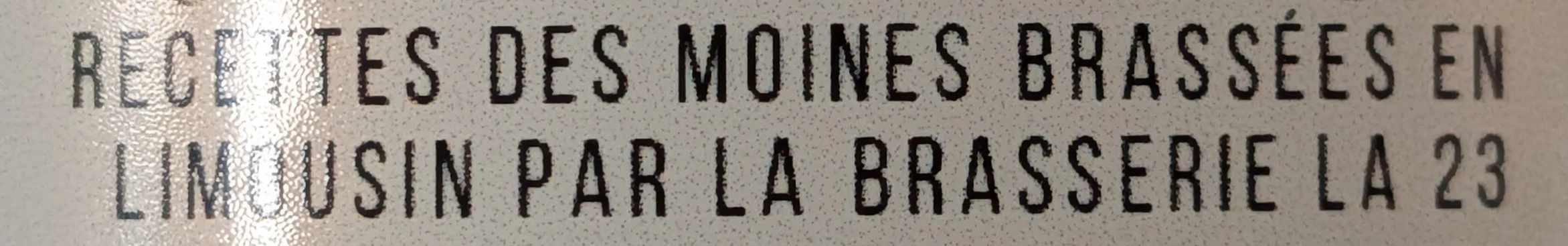 Extrait de l&rsquo;étiquette des bières des moines de Solignac.